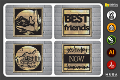 3D Led Wall Decor SVG, Wall Night Light DXF, Glowforge Laser Product Image 3