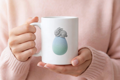 Sleeping Knitted Bunny &amp; Egg PNG Product Image 3