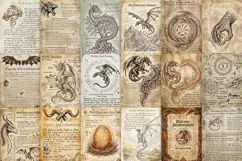 Mystic Dragon Vintage Digital Paper | Journal JPG Product Image 5