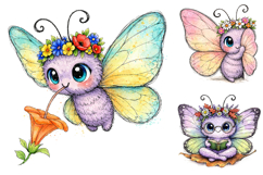 Whimsical Fairy Butterfly Clipart Bundle Product Image 3
