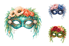 Watercolor Masquerade Mask Clipart Product Image 3
