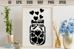 Stencil Jar with hearts Product Image 3