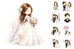 Faceless Wedding Couple Clipart Bundle Product Image 3