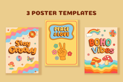 Groovy Retro Clipart Set, 70s Boho Hippie SVG Elements Product Image 3