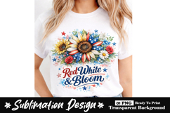 Red White and Bloom Clipart Sublimation PNG Product Image 1