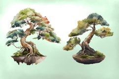 Bonsai Watercolor Sublimation Bundle Clipart PNG, SVG, EPS Product Image 3