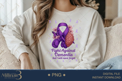 Fight Against Dementia But I Will Never Forget PNG ,Purple R Product Image 3