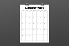 2027 Vertical 8.5x11 Inch Calendar Template Product Image 3