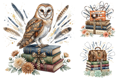 Watercolor Back To School Clipart, Watercolor Teacher Books Product Image 3