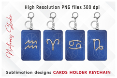 12 Diamond Zodiac Signs - Cards Holder Keychain Sublimation Product Image 3