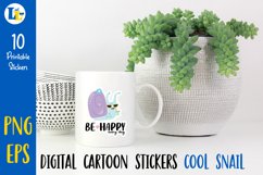 Cute snails and slogans | Printable digital stickers bundle Product Image 3