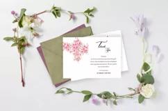 Floral Funeral Thank You Card, Printable Word and Psd Product Image 1