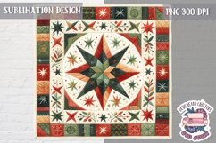 Christmas Patchwork Sublimation Design PNG Glitter Shine Product Image 1