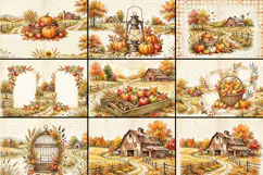 Pumpkin & Harvest Journal Kit Digital Paper| Junk Journal Product Image 4