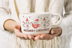 Meowrry Christmas T Shirt, Christmas Cat Product Image 3