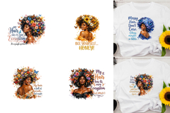 Whimsical Afro Blooms Butterfly Quote PNG Bundle Product Image 3