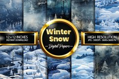 Winter Snow Seamless Digital Papers, Winter Pattern Product Image 1