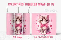 Cute Valentines cat tumbler wrap 20oz sublimation design PNG Product Image 1