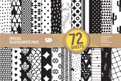 72 Black and White digital paper pack. Patterns Product Image 3
