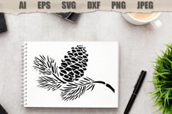 Stencil Pine Cone Branch Product Image 3
