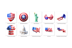 USA Independence Day PNG Clipart Set 25 Items Product Image 3