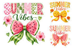 Summer Vibes PNG Bundle, Fruit Bow Clipart Product Image 3