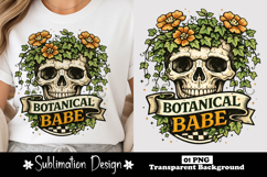 Botanical Babe Skull Floral Sublimation Design Product Image 1