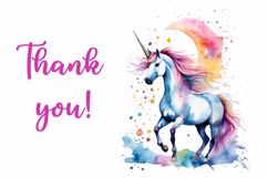 Set of 11 Unicorns in Flowers Watercolor Vector Product Image 3