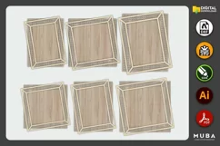 Rattan, Photo Frame SVG, Wooden Photo Frame, Laser Cut File Product Image 3