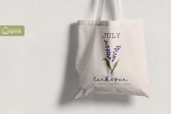 Birth Month July Flower Watercolor Clipart Sublimation Product Image 3
