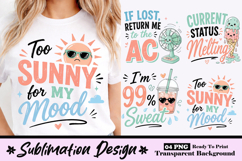 Too Sunny For My Mood Cute Summer Sun Aesthetic T-Shirt Product Image 1