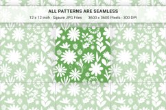 Blue &amp; Green Spring Floral Seamless Patterns Product Image 3