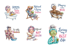 Funny Grandma Spa Quotes PNG Bundle Art Product Image 3