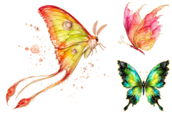 Alcohol Ink Butterfly Clipart Bundle, Ethereal Gold PNG Product Image 3