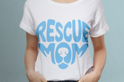 Rescue Mom Cute Dog Word Art Simple Product Image 2