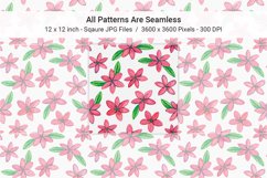 Pink Floral Pattern Set Watercolor Design Product Image 3