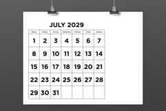 2029 Large Number Bold 8.5 x 11 Inch Calendar Template Product Image 3