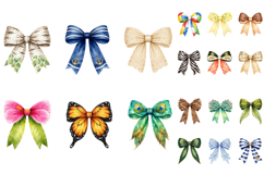 Watercolor Seasonal Bow Clipart Bundle Product Image 3