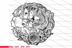 Horse png eps svg jpeg horse in flowers Product Image 4