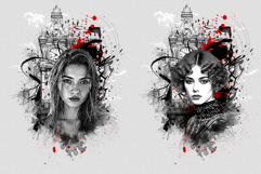 Trash Polka Style Woman and Clock Tower Graphic Art Design Product Image 5