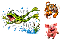 Cute Funny Cartoon Animals Clipart Bundle Product Image 3