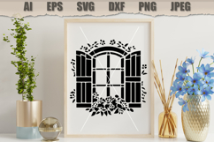 Stencil Floral Window Frame Product Image 3