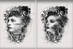 Artistic Double Exposure Portrait Line Sketch Illustration Product Image 4
