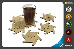 Puzzle Wooden Coasters, Wooden Jigsaw Puzzle, Laser Cut File Product Image 3