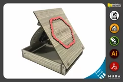 Wooden Desk Clock With Mechanism Box, Laser Cut File Product Image 3