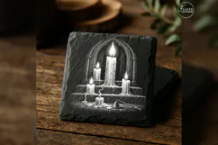 The Waxen Vigil Gothic Halloween Laser Engraving PNG Product Image 5