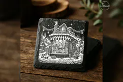 The Toymaker's Window Christmas Village Laser Engraving PNG Product Image 4