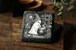 The Little Brewmistress Cute Spooky Halloween Engraving PNG Product Image 4