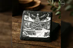 The Courtyard Star Tree Christmas Village Laser Engraving PN Product Image 4