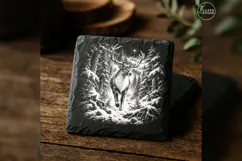 Firshadow Crossing Reindeer Forest Christmas Laser PNG Product Image 4